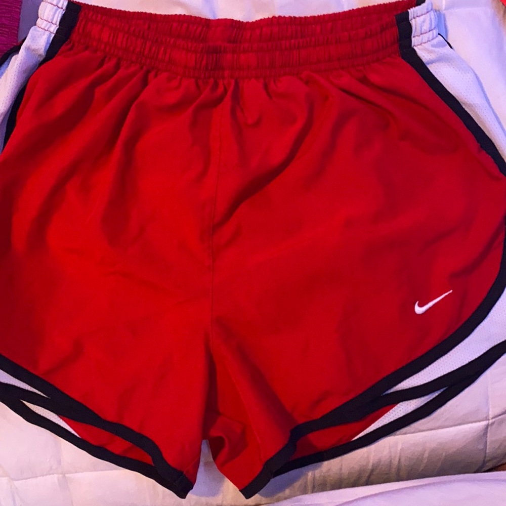 red black and white nike shorts size small